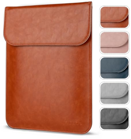 Allinside 13 Pollici Custodia per Laptop Compatibile con MacBook Air 13 2022–2025 (M2 A2681 M3 A3113 M4 A3240)/MacBook Pro 13 2020–2022 (A2251 A2289 A2338), Custodia in Pelle PU per Laptop, Marrone