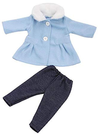 DUORUI Vêtements de Poupée Robe Manteau Tenue d'hiver à Col en Peluche avec Pantalon pour Poupée American Girl 18 Pouces