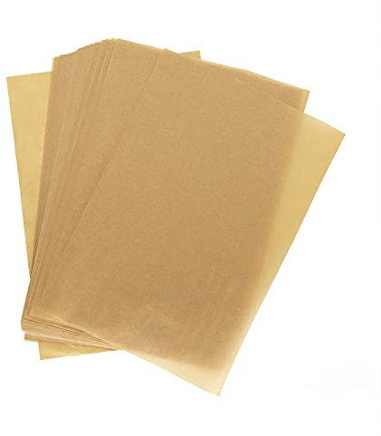 Hojas de papel de pergamino precortadas para hornear, paquete de 100 hojas de hornear sin blanquear, antiadherentes, no tóxicas, forros de pergamino para hornear