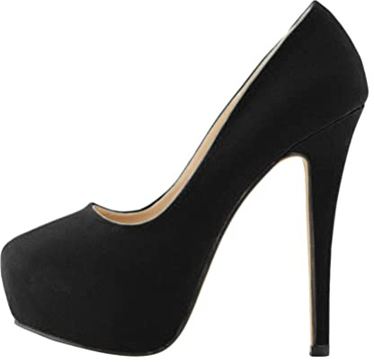 ticticlily Femme Escarpins Mode Élégant High Heels Plateforme Talon Aiguille Robe Chaussures Talons Hauts pour Mariage Noir 39 EU