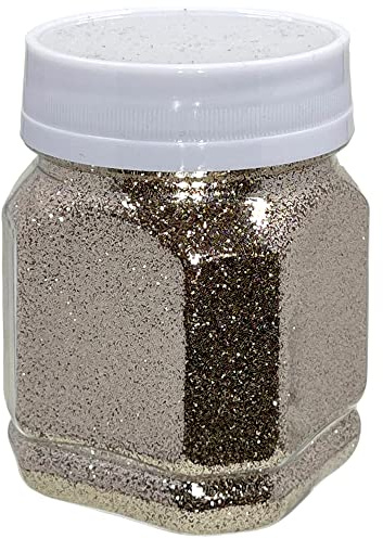 skimrande glitterpulver för pyssel och dekoration av kort, färgglada glitter för dekoration (champagne guld 115 g)
