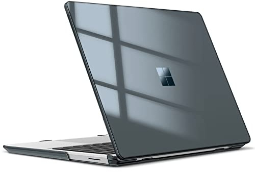 FINTIE Funda Compatible con Microsoft Surface Laptop Go 3/2/1 - Carcasa Rígida Protectora de 12.4 Pulgadas, Color Negro Cristal
