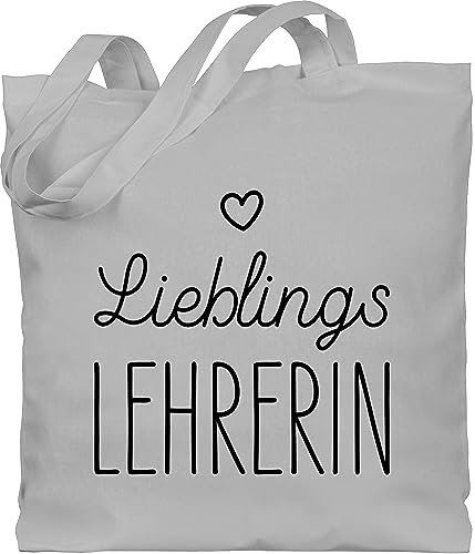 Baumwolltasche - Taschen - Lieblingslehrerin Lehrerin Geschenk Lehrerinnen - Unisize - Hellgrau - tasche abschied lehrertasche klassenlehrerin beste jutebeutel gift teacher lehrerinen lieblings