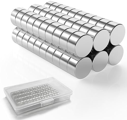 LISOPO 60 Magneti al Neodimio 5 x 3 mm - Piccoli e Forti Mini Magneti per Lavagna Magnetica, Frigorifero, Artigianato