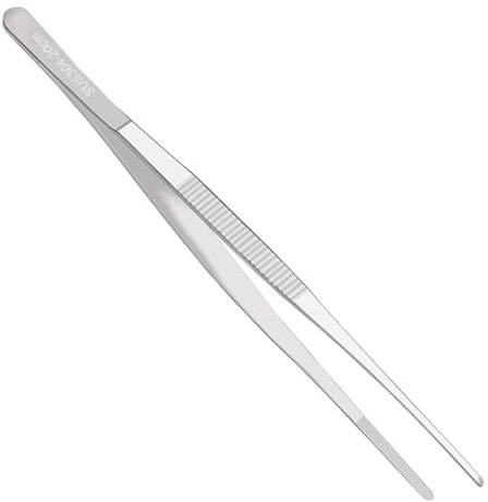 Urxirha 8-Inch Kitchen Plating Tweezers, Stainless Steel Cooking Tweezer Food Tongs, Culinary Chef Tweezers