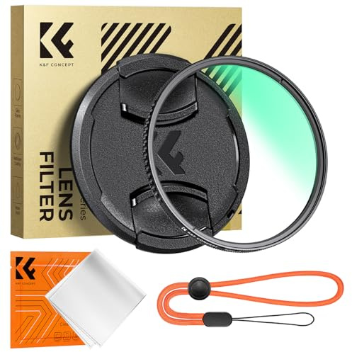 K&F CONCEPT 82mm Filtre Polarisant CPL et Bouchon d'objectif et Chiffon de Nettoyage-D Série