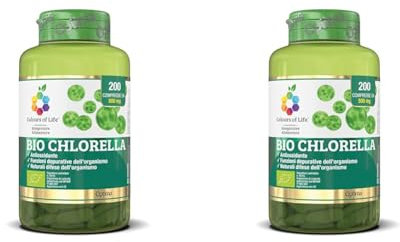 Colours Of Life Colours of Life Bio Chlorella - Integratore di Chlorella da Agricoltura Biologica 200 compresse - 100 g (Confezione da 2)
