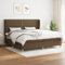 Youuihom Hotel-Bettgestell Bettgestell für Schlafzimmer Matratzenunterbau Boxspringbett mit Matratze Dunkelbraun 200x200 cm Stoff Geeignet für Wohnzimmer, Salon, Villa, Wohnung