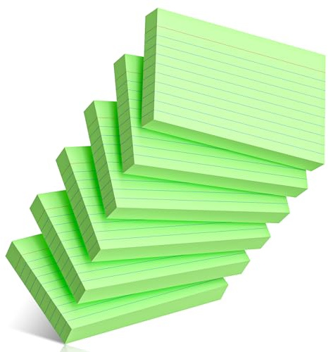 300 Count Index Cards 3 x 5 Inch Ruled Green Index Cards, Flash Cards College Ruled for Office School Supplies and Home Organization, Durable Study To Do List Note Cards with Ruled Lines