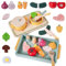 Donmills 24pcs Pretend Play Kitchen Accessories Toddler Cooking Set, Wooden Toy Pot and Pan with Play Food Set for Kids Kitchen, Montessori Toys Food Cookware Playset Boys and Girls Birthday Gift