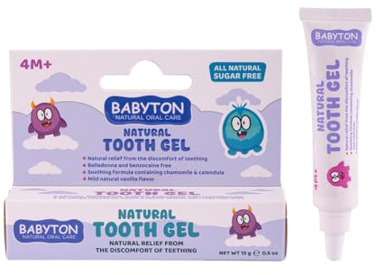 Babyton Natural Baby Teething Gel 15g – Fluoride-Free, SLS-Free, Paraben-Free – Gentle Oral Care for Babies & Toddlers – Soothes Teething Discomfort – Vegan, Sugar-Free, Safe for Sensitive Gums