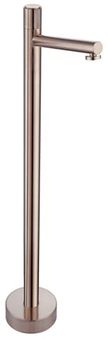 Grifo Mezclador para Bañera Moderno Grifo Mezclador de Pedestal Independiente de Latón con Agua Caliente Y Fría Grifo de Bañera de Pie En Oro Cepillado