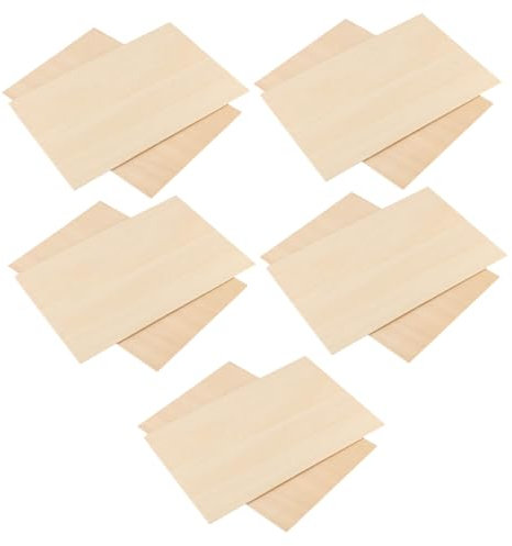 HOMSFOU 10pezzi Legno Grezzo Fette Rettangolari Accessori Lavori Artigianali Diy Materiale Fai Da Te Leggero Resistente