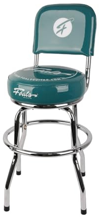 FOALS 24-Inch Guitar Stool, 360° Swivel Bar Stools with Ergonomic Backrest, PU Leather Padded Non-Slip Round Seat for Adults, FBS-24 (Green)