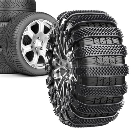 Snow Chains for Car Tires,10piece Heavy-Duty Wheel Ties Belts | Tire Chains for Cars | for Lawn Offroad Ice Winter Hiking Trailer Fishing
