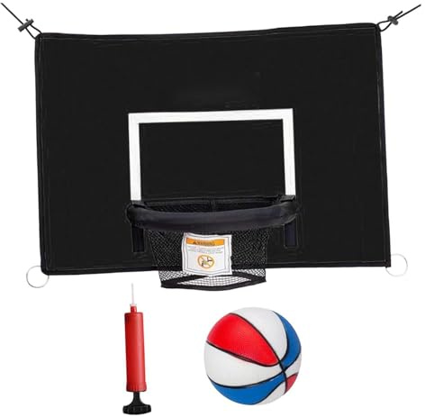 kesurpae Spännande utomhuslek Trampolin Basketkorg med hölje Vattentät Stabil Hållbar Trampolin Basketkorg och Bakplatta Tillverkad av PVC Mini För Ourdoor Barn