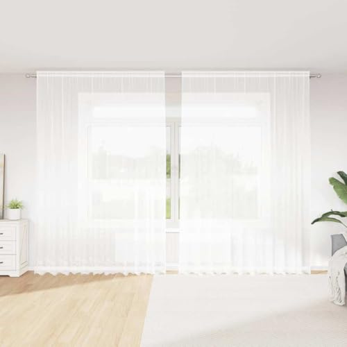 Generico Tenda in Pizzo con Tende Bianco 280 x 300 cm Poliestere,Trattamenti per finestre,Tende e tendaggi-4107785