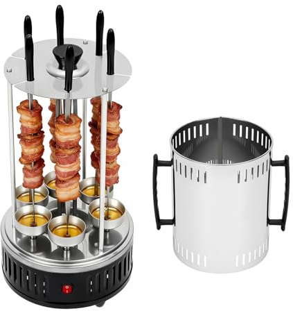 OUBUBY Barbecue électrique vertical - 1000 W - Barbecue électrique à kebab - Pour la maison, le balcon ou le jardin (6)