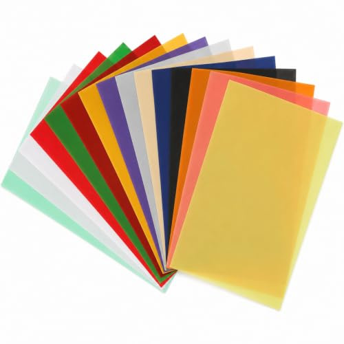 pclapora 30 Feuilles Dessin Coloré Transparent Papier Calque Couleur A4 | Papier Vitrail 15 Couleurs Dont Or et Argent Cartonnée Couleur pour Faire des Lanternes et Bricolage