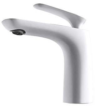 Mai & Mai Grifo monomando de lavabo WAM-7201 en blanco mezclador monomando para lavabo de 16,5 cm