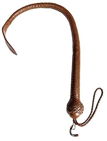Tan colour Leather Flogger Real Cowhide Bullwhip with solid handle
