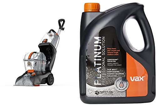 Vax CWGRV011 Rapid Power Revive Carpet Washer, Graphite & 1-9-142060 Platinum Professional Carpet Cleaner Solution, 4L