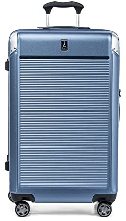 Travelpro Platinum Elite Hardside Expandable Checked Luggage, 8 Wheel Spinner, TSA Lock, Hard Shell Polycarbonate Suitcase, Dark Sky Blue, Checked Large 28-Inch