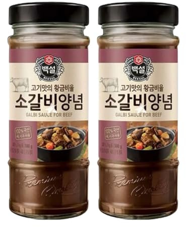 CJ Beksul Beef Galbi Sauce Korean Kalbi Short Rib BBQ Marinade 500g (Pack of 2)