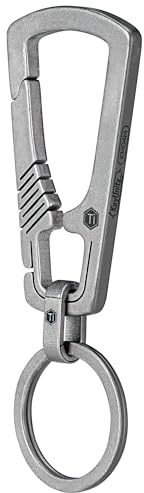 KeyUnity KM04M Llavero de Titanio, Llavero Organizador EDC de liberación rápida con mosquetón, Ideal para el Aire Libre y Coche, Regalo de Acción de Gracias