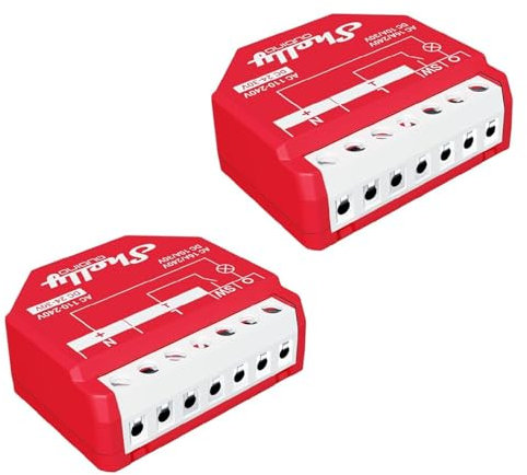 Shelly Qubino Wave 1PM | 2er Pack | Z-wave Smart-Schalter-Relais, 1 Kanal 16 A mit Strommessung | Hausautomation | Z-Wave Gateway | Geringer Stromverbrauch |Repeater Erweitertes Netz