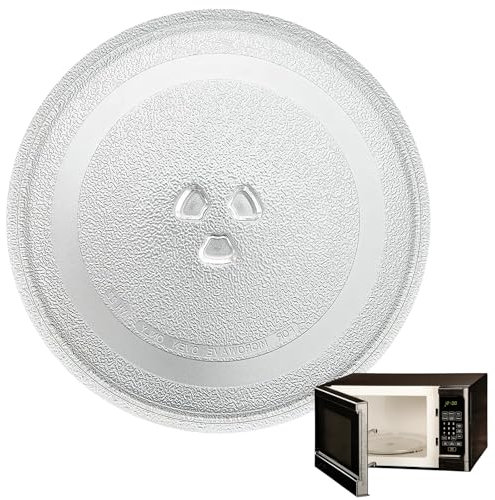 Cfcyhla Mikrowellenteller Glas 24,5 cm, Mikrowellen Teller für Mikrowelle, Universal Mikrowellenteller Glatt Drehteller mit 3 Noppen