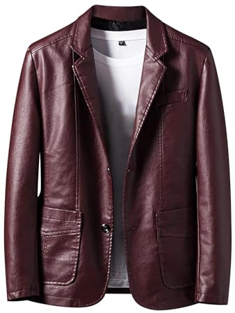 Foweknow Americana de cuero para hombre, chaquetas de cuero vintage, chaqueta de motociclismo, chaqueta de moda para exteriores, chaqueta informal de manga larga, abrigos de trabajo, chaqueta de