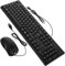 PHENOFICE Wired Keyboard and Mouse Set 1 Set Wired French Character Keyboard and Mouse Usb Quiet Keyboard and Mouse Simple Wired Office Keyboard for Computer and Laptop Use Qwerty Uk Layout