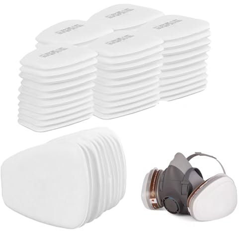 50 mascherine di protezione respiratoria, filtro in cotone, 5n11cn, filtro per filtro antipolvere, filtro per respiratore, per 6000 6100 6200 6800 7501 7502, per vernice spray, particelle di polvere