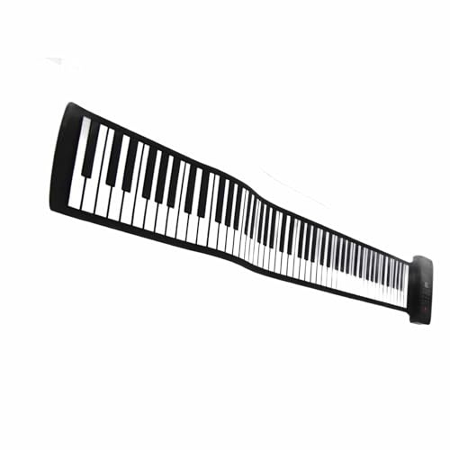 Rulla Upp Tangentbord Piano, Vikbar Pianosilikon 88 Nycklar Rulla Upp Pianotangentbord Handrulle Piano Pedagogisk Bärbar Piano med Beröringskontrollpanel för Nybörjare Lärande (88 nycklar på engelska)
