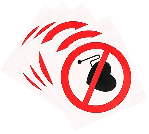 SEWACC 5pièces Autocollants De Sécurité Interdits Ømm Étiquettes Avertissement Résistantes Et Visibles Signalisation Pour Hôpitaux Et Lieux Sensibles Adhésifs Durables Imperméables