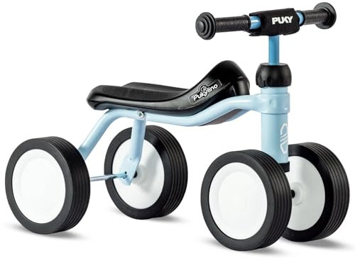 PUKY PUKYLINO Retro Blue | Indoor-Rutschfahrzeug Kinder ab 1 Jahr | Lauflernwagen | Babyspielzeug | Ergonomischer Sitz, Sicherheitslenkergriffe & Lenkerpolster | Pulverbeschichtung | FLOAT-Laufräder