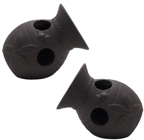 M2cbridge Pottery Ceramic Jar Natural Clay Vase Cichlid Small Fish Shrimp to Play Hide Breed Habitat(Purple Clay, 2pcs)