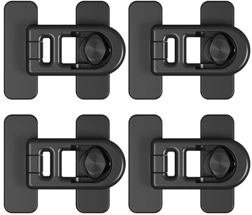lomdung 4 Pezzi Blocca Cassetti per Bambini, Chiudi Cassetti Bambini Autoadesivo, Serratura Di Sicurezza Per Armadio, Chiusura Cassettis per Bambini per Frigorifero Cassetto Mobile Porta (Nero)