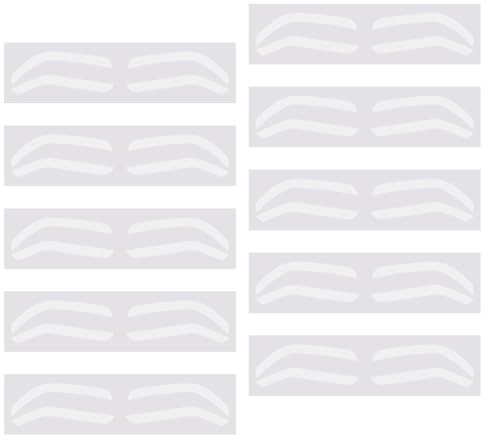 Paquete De 10 Plantillas De Cejas Blancas Ajustables Impermeables Pegatinas Reutilizables Para Aplicación De Maquillaje Simétrico Preciso Proyectos De Ajuste Facial Ajustable