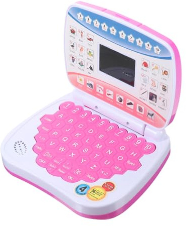 LALADEFIEE Computadora Portátil para Niños Juguete Educativo Pantalla LED Funciones Bilingües Inglés y Español para Educación Temprana y Fiestas Ordenador de Juguete para Niños de 3 a 7