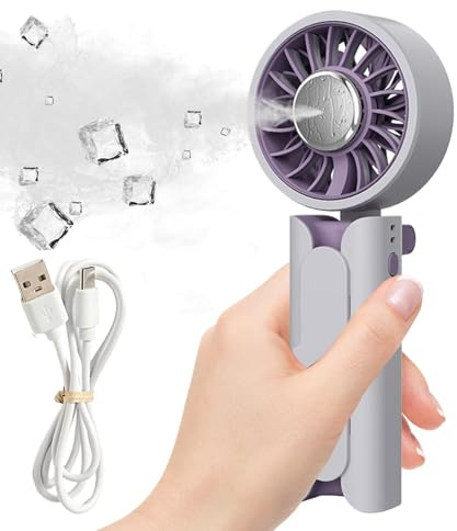 Genérico Ventilador de Mano Portátil - Pequeños Dispositivos de Refrigeración Portátiles,Ajustable Portátil para Viajes - Para Interior Exterior Senderismo Camping Playa Correr Casa Gimnasio Oficina
