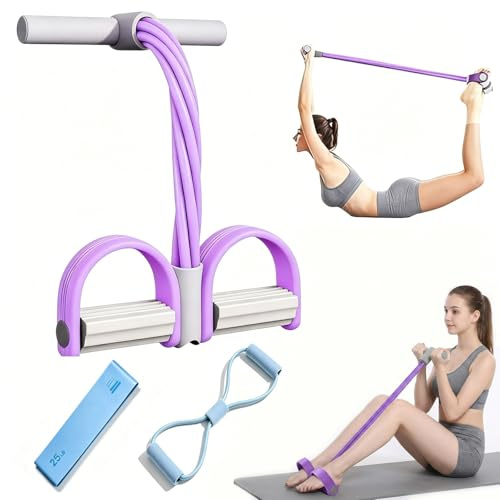 mohito Multifunctional Foot Pedal Resistance Band with Handle 6-Tube | Tension Rope Exercise Equipment Sit Up Abdominal Trainer with Resistance Bands Leg Exerciser for Home Body Weight