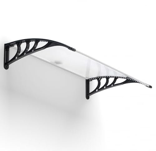 IDMarket - Auvent de Porte Marquise d'accueil 80 x 120 CM à LED Solaire Polycarbonate