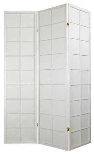 Fine Asianliving Japanische Paravent Raumteiler Trennwand B135xH180cm 3-teilig Shoji Reispapier Weiß Japanische Paravent Raumteiler Shoji Raumtrenner Spanische Wand Sichtschutz Trennwand