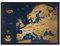 2Maps Europakarte Pinnwand mit farbigen Stecknadeln - Bonus 100 Pins, Abenteuer Karte mit Rahmen, Personalisierte Karten mit Originalfarben, Hergestellt in der EU, 43x3x53 cm, Natürlicher Holzrahmen