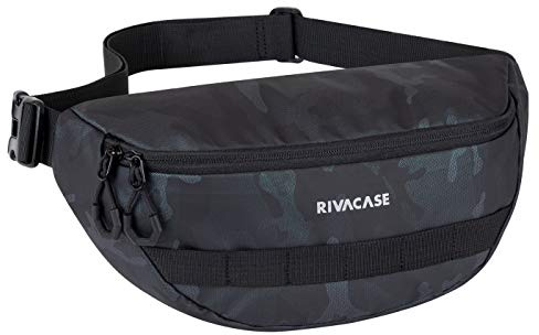 Rivacase 7614 Navy midjeväska midjeväska axelväska bröstväska löpbälte axelväska pengabälte vattentät för sport utomhus resor med surfplatta 7 tum och Smatphone