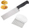 Olakin Kartoffelmesser[2 Stück], Wellenschneider Edelstahl, Pommes Wellenmesser, Gemüsehobel, für Gemüse, Kartoffeln, Zwiebeln, Pommes Frites