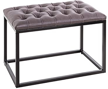 HAKU Möbel Hocker anthrazit, schwarz, Metall, Textilgewebe - Maße: B 60 cm x H 45 cm x T 40 cm, Style: Industrial