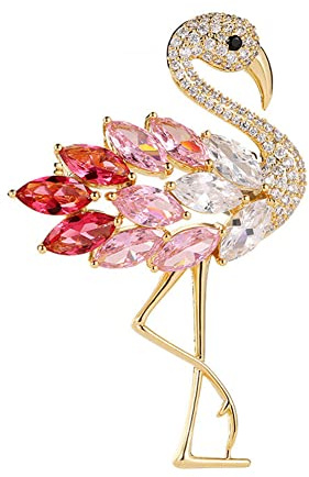 Flamingos Wild Animal Brooch Lapel Pin Women's Rhinestone Crystal Graceful Enamel Bird Brooch Brooch Pin for Women Girls Fashion Dress Hat Bag Suit Tie Wedding Accessories Jewelry Gift for Women Girls